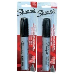 Sharpie King Size Black Permanent Markers, 2 Pack NWT